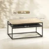 Salontafel Met Opbergruimte, Moderne Industriële Stijl, Woonkamertafel Voor Woonkamer, Slaapkamer, 100 X 59 X 47 Cm, Eik