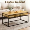 Salontafel Met Opbergruimte, Moderne Industriële Stijl, Woonkamertafel Voor Woonkamer, Slaapkamer, 100 X 59 X 47 Cm, Eik