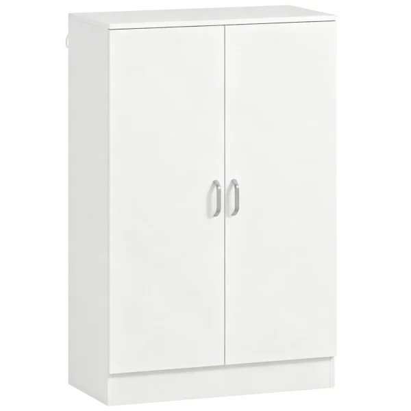 Schoenenkast Met 2 Deuren, 6 Verstelbare Planken, Soft close Scharnieren Voor 21 Paar, Wit