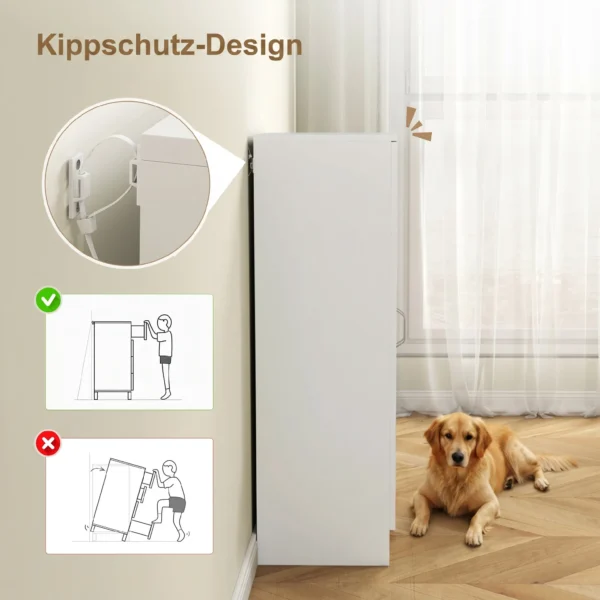Schoenenkast Met 2 Deuren, 6 Verstelbare Planken, Soft close Scharnieren Voor 21 Paar, Wit