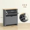 Schoenenkast Met 2 Klapvakken, Verstelbare Scheidingswand Voor 8 12 Paar Schoenen, 72 X 26 X 80 Cm, Donkergrijs