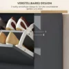 Schoenenkast Met 2 Klapvakken, Verstelbare Scheidingswand Voor 8 12 Paar Schoenen, 72 X 26 X 80 Cm, Donkergrijs