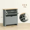 Schoenenkast Met 2 Klapvakken, Verstelbare Scheidingswand Voor 8 12 Paar Schoenen, 72 X 26 X 80 Cm, Lichtgrijs