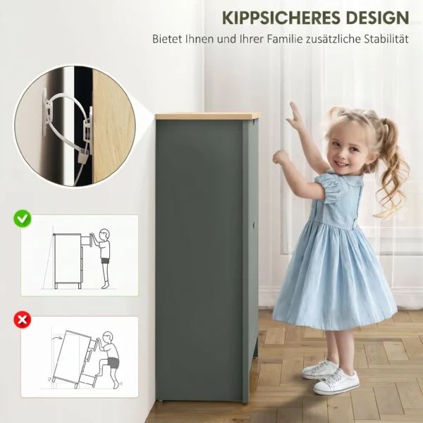 Schoenenkast Met 2 Klapvakken, Verstelbare Scheidingswand Voor 8 12 Paar Schoenen, 72 X 26 X 80 Cm, Lichtgrijs
