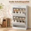 Schoenenkast Met 2 Kleppen, Smalle Schoenenkast Met Lade En Verstelbare Scheidingswanden, Voor 8 Paar Schoenen