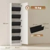Schoenenkast Met Spiegel, 5 laags Smalle Schoenenkast Met Soft close Deuren, Voor 12 Paar, 50 X 20 X 180 Cm, Wit