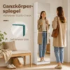 Schoenenkast Met Spiegel, 5 laags Smalle Schoenenkast Met Soft close Deuren, Voor 12 Paar, 50 X 20 X 180 Cm, Wit