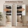 Schoenenkast Met Spiegel, 5 laags Smalle Schoenenkast Met Soft close Deuren, Voor 12 Paar, 50 X 20 X 180 Cm, Wit