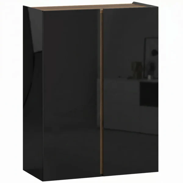 Schoenenkast Met Stille Veiligheidsopening, 6 Niveaus, Greeploos Ontwerp, Hoogglans Zwart