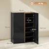 Schoenenkast Met Stille Veiligheidsopening, 6 Niveaus, Greeploos Ontwerp, Hoogglans Zwart