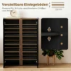 Schoenenkast Met Stille Veiligheidsopening, 6 Niveaus, Greeploos Ontwerp, Hoogglans Zwart