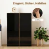 Schoenenkast Met Stille Veiligheidsopening, 6 Niveaus, Greeploos Ontwerp, Hoogglans Zwart