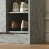 Schoenenkast, Ruimte Voor 12 Paar Schoenen, 2 Deuren En 4 Open Vakken, Voor Hal Of Entree, Grijs