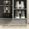 Schoenenkast, Ruimte Voor 12 Paar Schoenen, 2 Deuren En 4 Open Vakken, Voor Hal Of Entree, Grijs