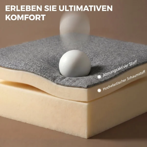 Schommelstoel Met Linnenlook, Lendenkussen, Hoge Rugleuning, Brede Zitting, Dubbele Bekleding, Lichtgrijs