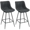 Set Van 2 Barkrukken, 68 Cm Draaibare Toogkrukken Met Rugleuning Voor Keukeneiland, Eetkamer, Zwart