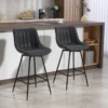 Set Van 2 Barkrukken, 68 Cm Draaibare Toogkrukken Met Rugleuning Voor Keukeneiland, Eetkamer, Zwart