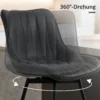 Set Van 2 Barkrukken, 68 Cm Draaibare Toogkrukken Met Rugleuning Voor Keukeneiland, Eetkamer, Zwart