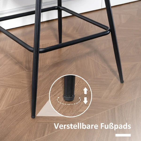 Set Van 2 Barkrukken, 68 Cm Draaibare Toogkrukken Met Rugleuning Voor Keukeneiland, Eetkamer, Zwart
