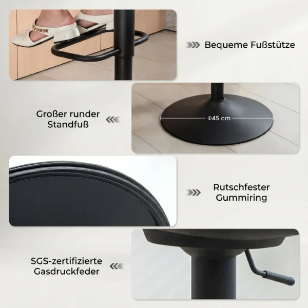 Set Van 2 Draaibare Barkrukken Met Armleuningen En Rugleuning Voor De Keuken