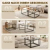 Set Van 2 Salontafels Met Gehard Glazen Blad En Metalen Frame, Voor Woonkamer Zwart