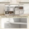 Sideboard Buffetkast, 140 Cm Boerderij Keukenkast Met 2 Lades En 2 Kasten, Wit