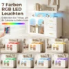 Sideboard Met LED verlichting, Ingebouwde Stopcontacten, 3 Lades, Planken En 2 Acryldeuren, Hoogglans Wit