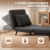 Slaapstoel, 3 in 1 Opvouwbare Linnen Slaapstoel Met Verstelbare Rugleuning, S veren, Metalen Poten, Donkergrijs