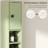Smalle Badkamerkast Met Lade En 4 Open Vakken Voor Kleine Ruimtes 20 X 20 X 180 Cm Groen
