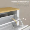 Smalle Schoenenkast Met 4 Klapvakken Voor 8 16 Paar Schoenen, 105 X 26 X 80 Cm, Wit+Natuur