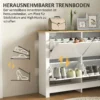 Smalle Schoenenkast Met 4 Klapvakken Voor 8 16 Paar Schoenen, 105 X 26 X 80 Cm, Wit+Natuur