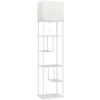 Staande Lamp Met Rekken, Instelbare Helderheid & Kleurtemperatuur Voor Slaapkamer, Kantoor, Woonkamer, Wit
