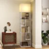 Staande Lamp Met Rekken, Instelbare Helderheid & Kleurtemperatuur Voor Slaapkamer, Kantoor, Woonkamer, Wit