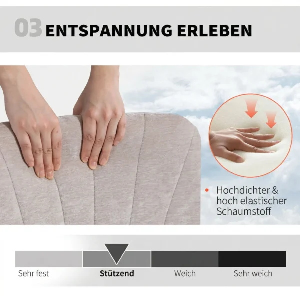 Thuiswerkstoel Bureaustoel Met Linnenlook, In Hoogte Verstelbaar, Kleermakersstoel Draaistoel Met Kantelfunctie, Beige