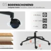 Thuiswerkstoel Bureaustoel Met Linnenlook, In Hoogte Verstelbaar, Kleermakersstoel Draaistoel Met Kantelfunctie, Beige