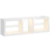 TV Lowboard Met RGB LED verlichting, Modern TV meubel Met Verstelbare Glazen Planken, Voor Televisies Tot 75 Inch, Wit