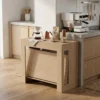 Uitschuifbare Eettafel Voor Kleine Ruimtes, Om Te Bouwen Tot Console, Zitplaatsen Voor 10 Personen, Lichtbruine Houtlook
