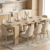 Uitschuifbare Eettafel Voor Kleine Ruimtes, Om Te Bouwen Tot Console, Zitplaatsen Voor 10 Personen, Lichtbruine Houtlook