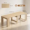 Uitschuifbare Eettafel Voor Kleine Ruimtes, Om Te Bouwen Tot Console, Zitplaatsen Voor 10 Personen, Lichtbruine Houtlook