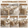 Uitschuifbare Eettafel Voor Kleine Ruimtes, Om Te Bouwen Tot Console, Zitplaatsen Voor 10 Personen, Lichtbruine Houtlook