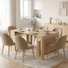 Uitschuifbare Eettafel Voor Kleine Ruimtes, Om Te Bouwen Tot Console, Zitplaatsen Voor 10 Personen, Lichtbruine Houtlook