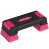 Verstelbaar Stepbord Fitness Aerobic Stepper Met 3 Niveaus (12/17,5/22,5 Cm), Anti slip Mat Zwart+Roze