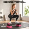 Verstelbaar Stepbord Fitness Aerobic Stepper Met 3 Niveaus (12/17,5/22,5 Cm), Anti slip Mat Zwart+Roze