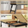 Verstelbare Bedtafel, Laptoptafel Met Lade, Opvouwbaar Voor Sofa Werken Bed, Eiken