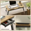 Verstelbare Bedtafel, Laptoptafel Met Lade, Opvouwbaar Voor Sofa Werken Bed, Eiken