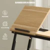 Verstelbare Bedtafel, Laptoptafel Met Lade, Opvouwbaar Voor Sofa Werken Bed, Eiken