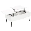 Verstelbare Salontafel Met Verborgen Opbergruimte Voor Woonkamer, 50 X 100 Cm, Wit