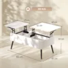 Verstelbare Salontafel Met Verborgen Opbergruimte Voor Woonkamer, 50 X 100 Cm, Wit