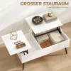 Verstelbare Salontafel Met Verborgen Opbergruimte Voor Woonkamer, 50 X 100 Cm, Wit