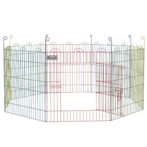 Vrijloopren, Puppyren, Modulair Ontwerp, Vergrendelbaar, Staal, Ø156x60H Cm, Kleurrijk